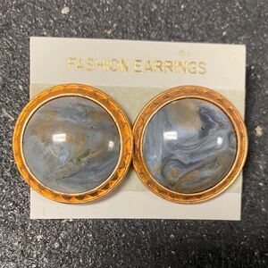 Gold and Gray 90s Fashion Earrings